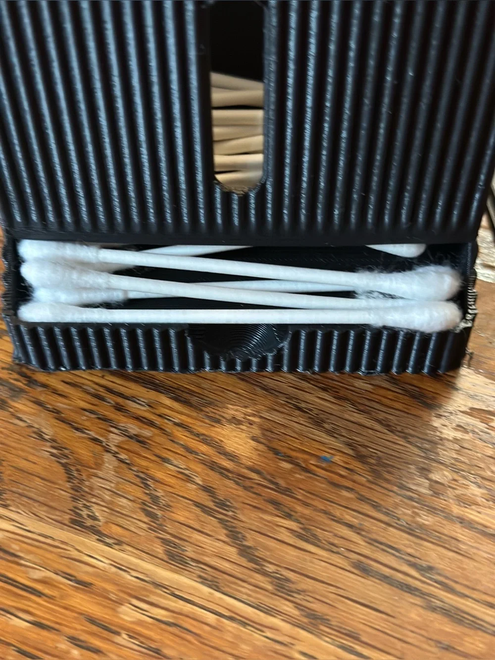 Black Cotton Swab Holder with Cotton Swabs - Men Grooming